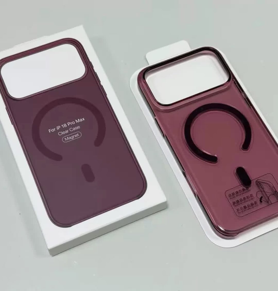 Şeffaf MagSafe Özellikli Kılıf Bordo