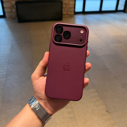 Apple MagSafe Özellikli Deri Kılıf - Bordo