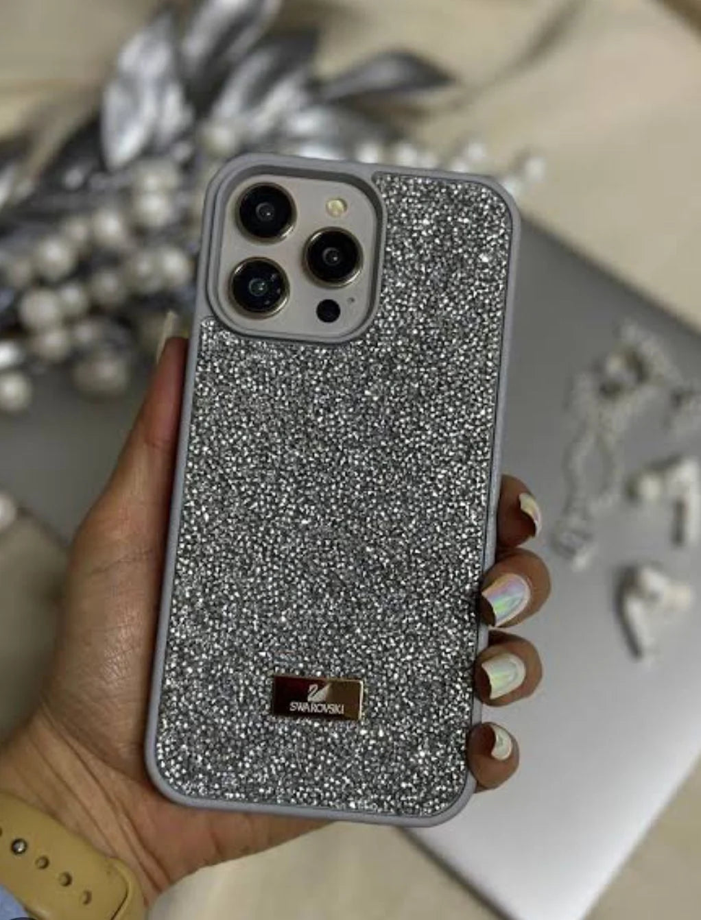 Swarovski Taşlı Kılıf Gri